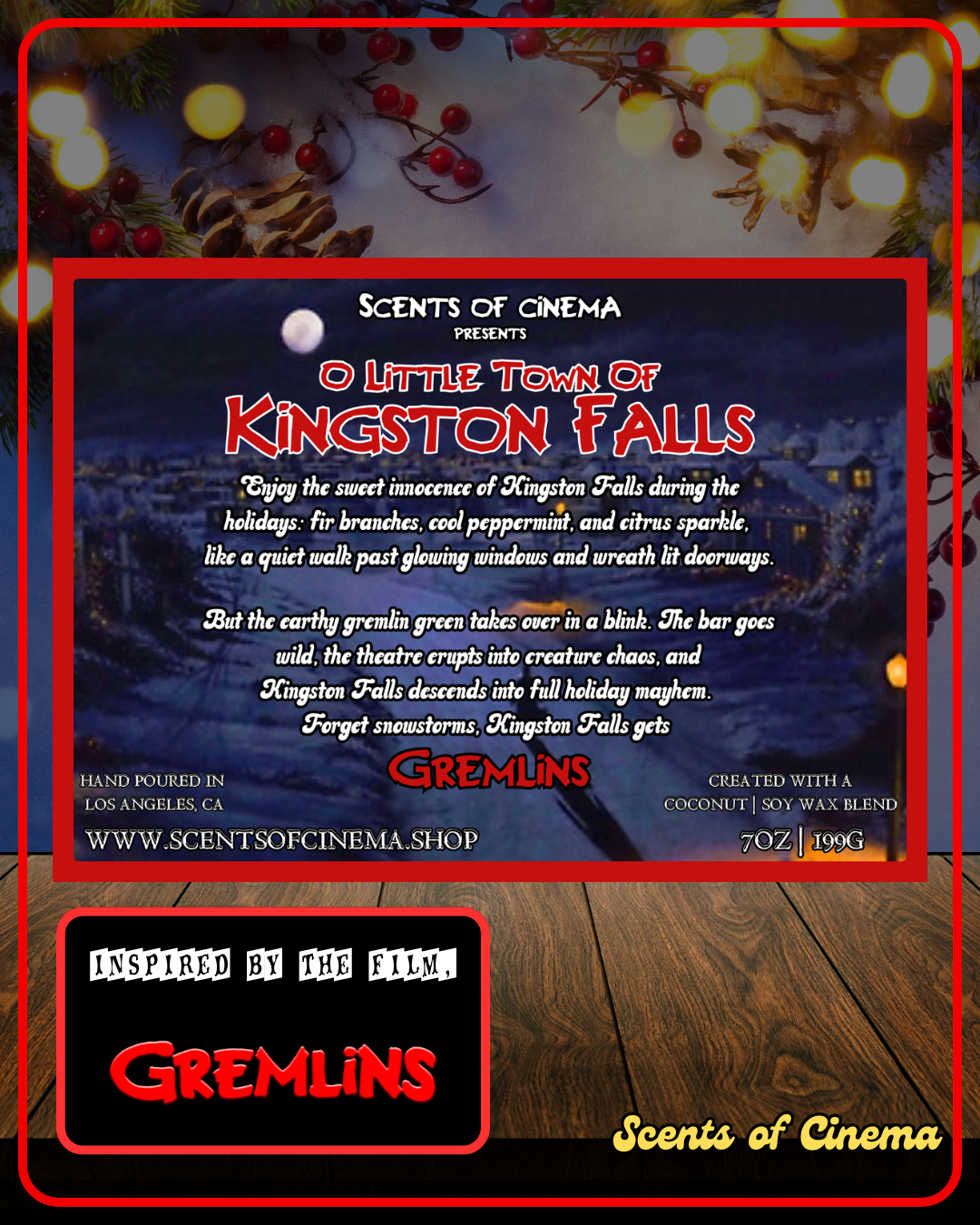 O LITTLE TOWN OF KINGSTON FALLS 7oz | Inspired by the film, Gremlins (1984)